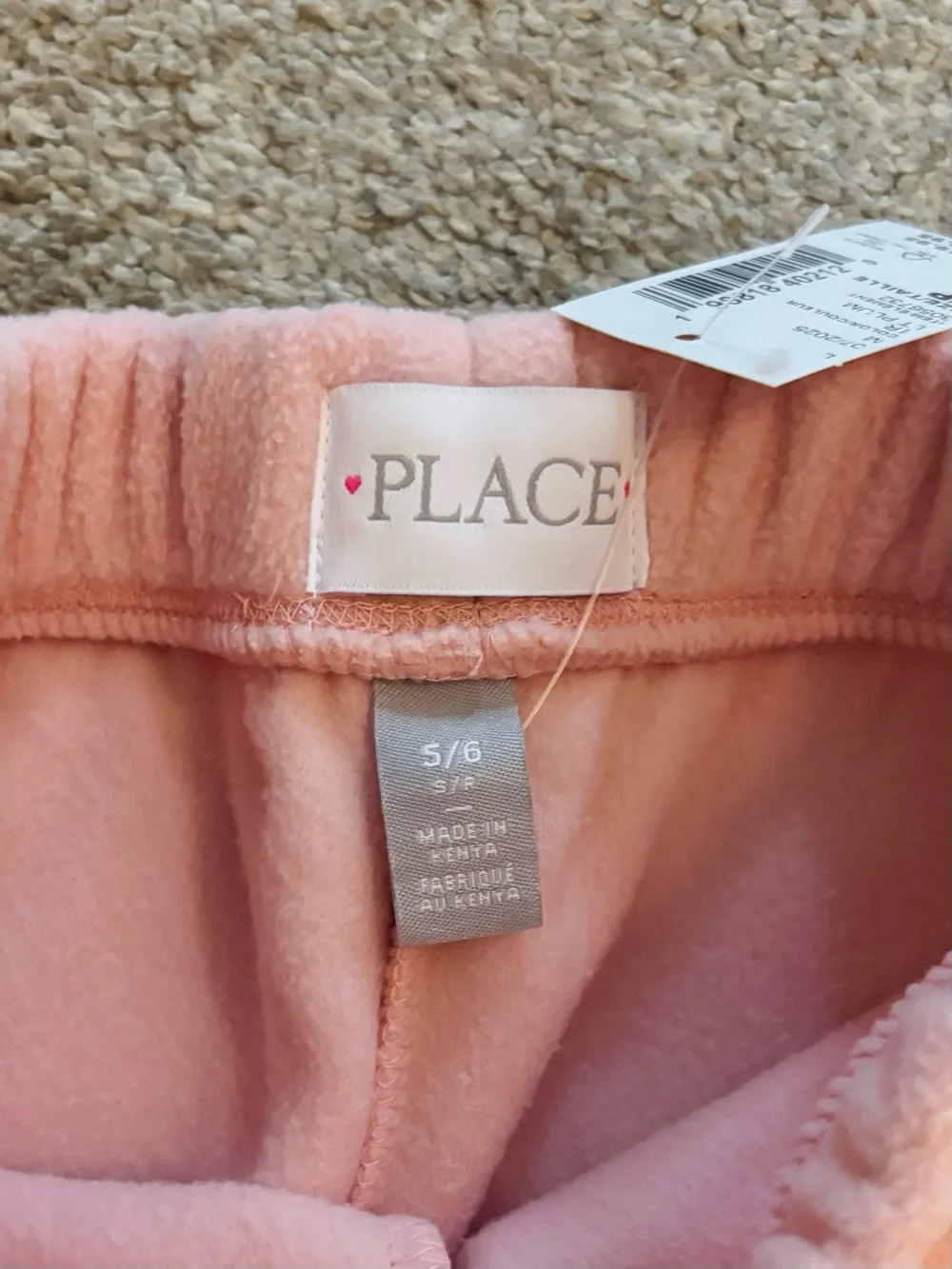 NWT The Children’s Place Pink Fleece Pull-On Pants Size 5/6